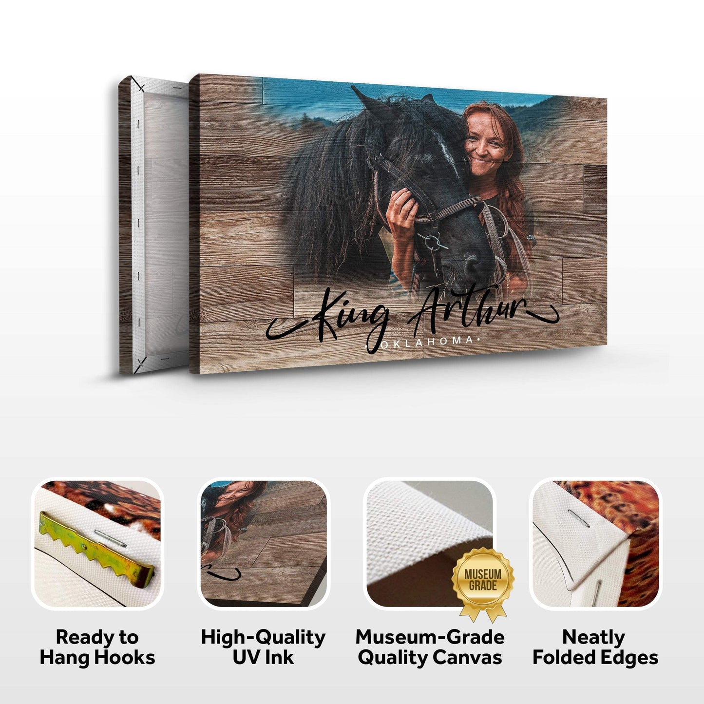 Wooden Animal Portrait Sign | Personalized Canvas Wall Art - Tailored Canvases - Flyclothing LLC