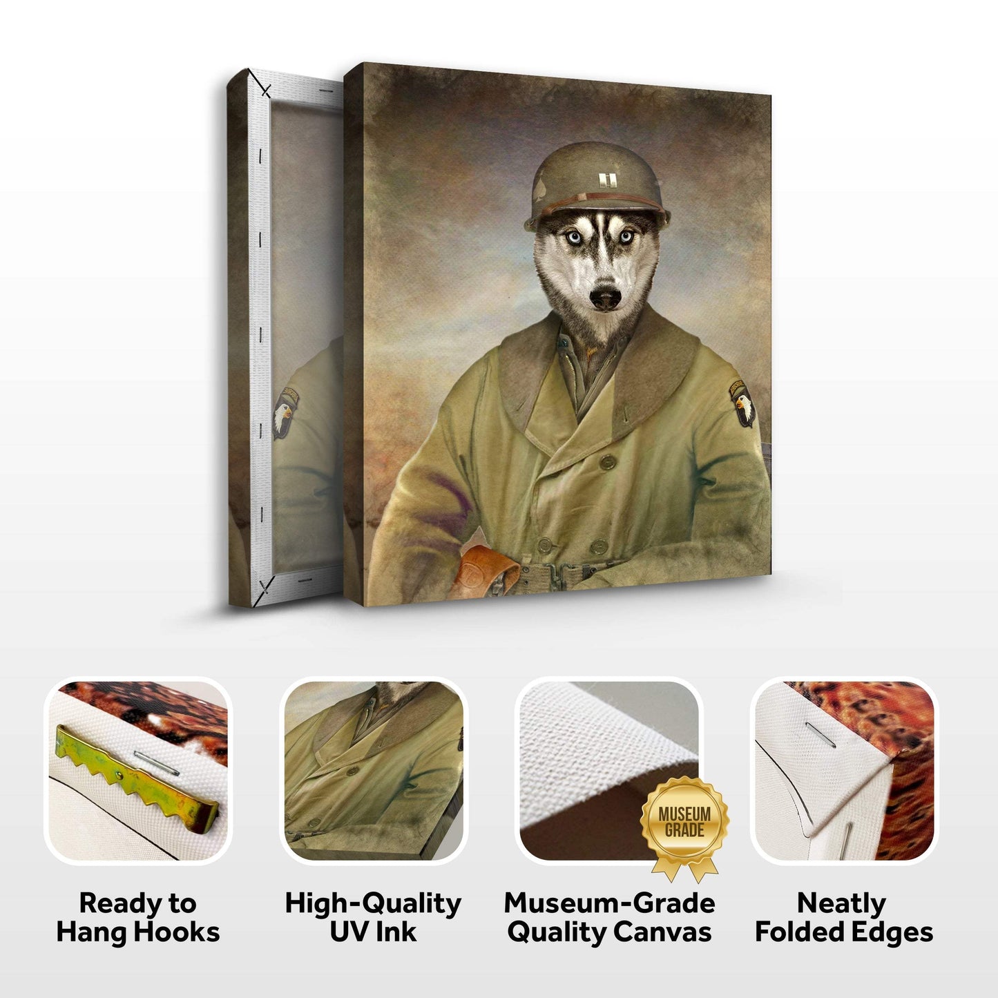 Pet Husky Military Dog Sign - Tailored Canvases - Flyclothing LLC