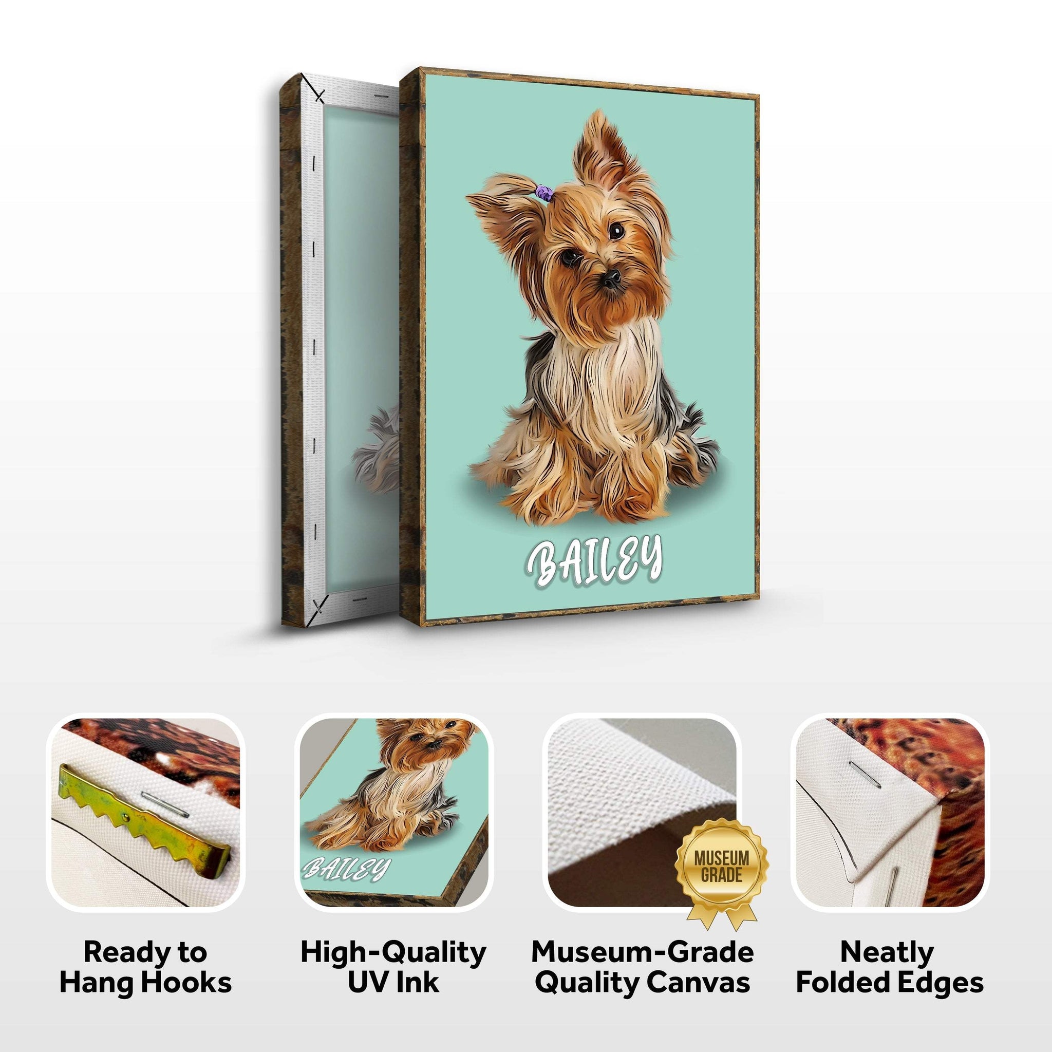 Pet Pastel Portrait- Yorkshire Terrier Sign - Tailored Canvases - Flyclothing LLC