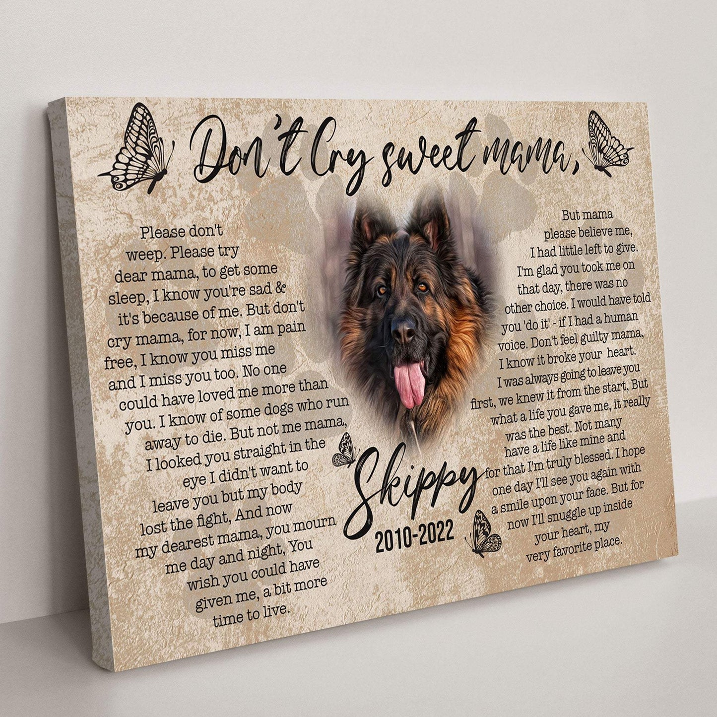 Pet Don't Cry Sweet Mama Sign - Tailored Canvases - Flyclothing LLC