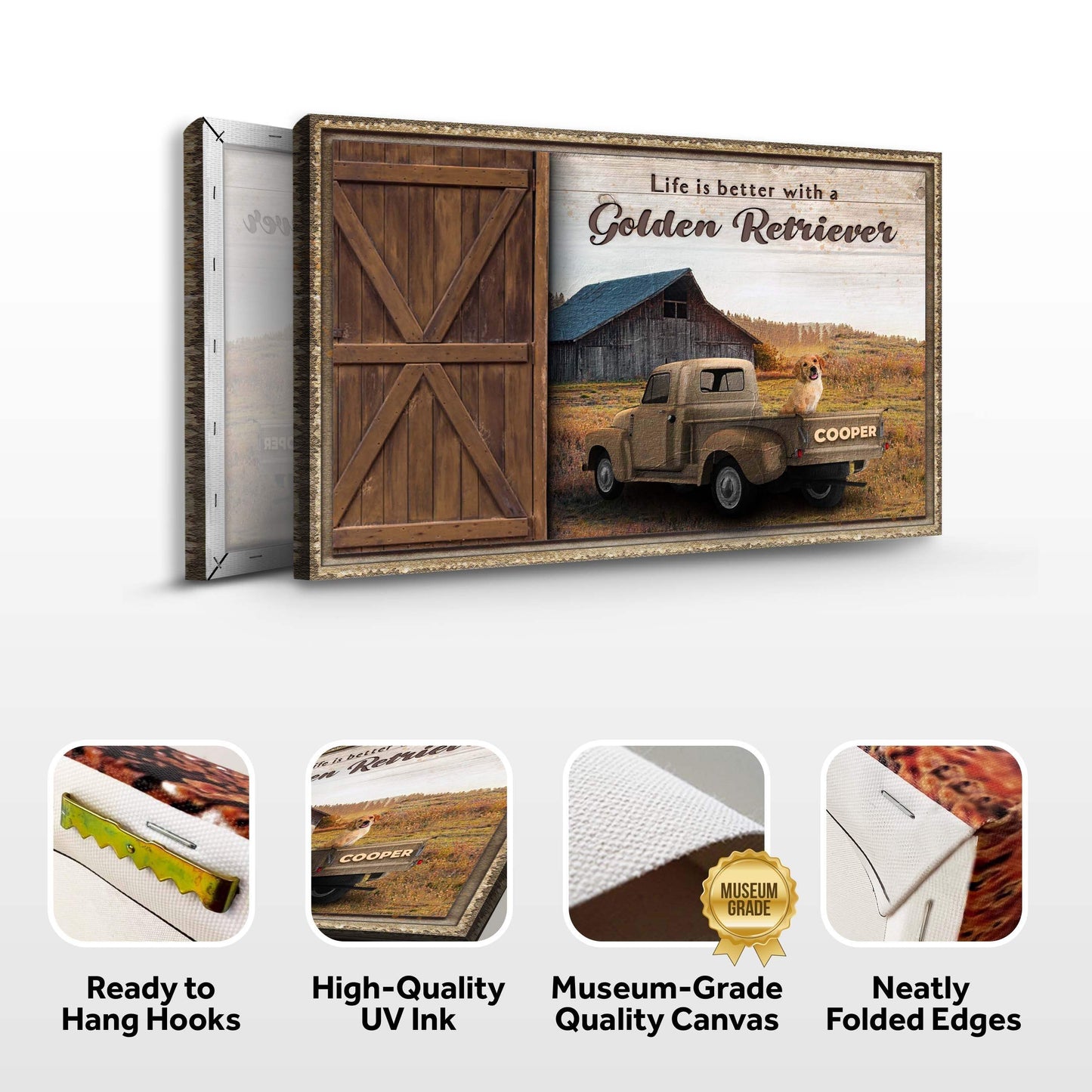 Life Is Better With A Golden Retriever Sign II - Tailored Canvases - Flyclothing LLC