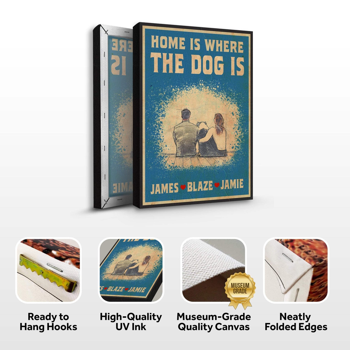 Home Is Where The Dog Is Sign II - Tailored Canvases - Flyclothing LLC
