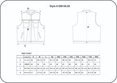 DM149.00 - Mens Denim Leather Club Vest