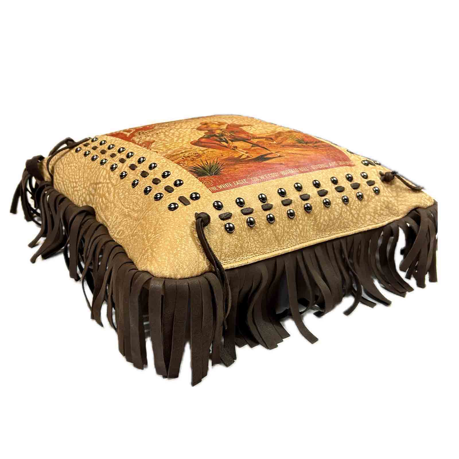 Rockmount Vintage Buffalo Bill Leather Fringe Western Pillow - Rockmount Clothing - Flyclothing LLC
