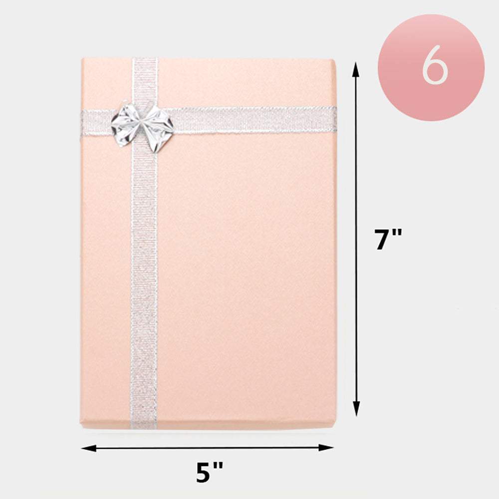 6PCS - Simple Bow Deco Rectangle Gift Boxes - Madeline Love - Flyclothing LLC