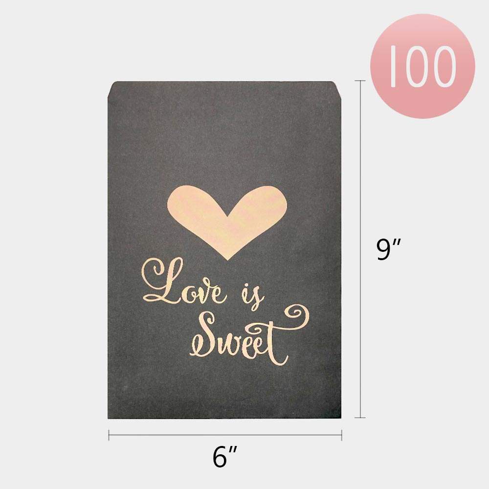 100PCS - Love is Sweet Message Heart Gift Paper Bag Set - Madeline Love - Flyclothing LLC