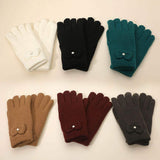 12Pairs - Cable Knit Bow Detail Fleece Lining Gloves - Madeline Love - Flyclothing LLC