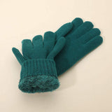 12Pairs - Cable Knit Bow Detail Fleece Lining Gloves - Madeline Love - Flyclothing LLC