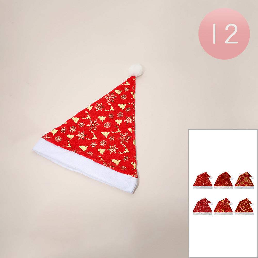 12PCS - Christmas Santa Hat Set - Madeline Love - Flyclothing LLC