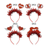 12PCS - Double Glittered Love Heart Spring Star Tinsel Decorative Headbands - Madeline Love - Flyclothing LLC