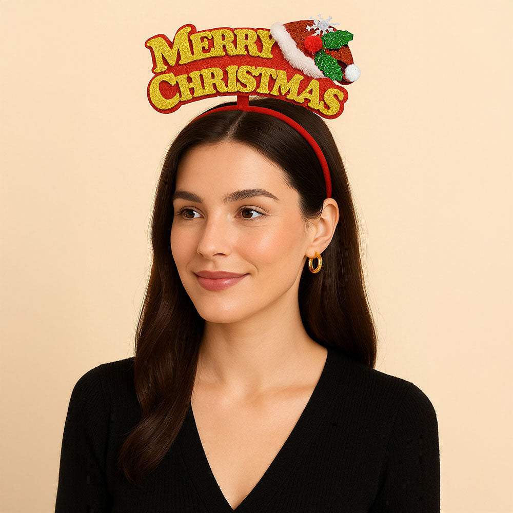 12PCS - Festive Holiday Lettering Message Headbands - Madeline Love - Flyclothing LLC