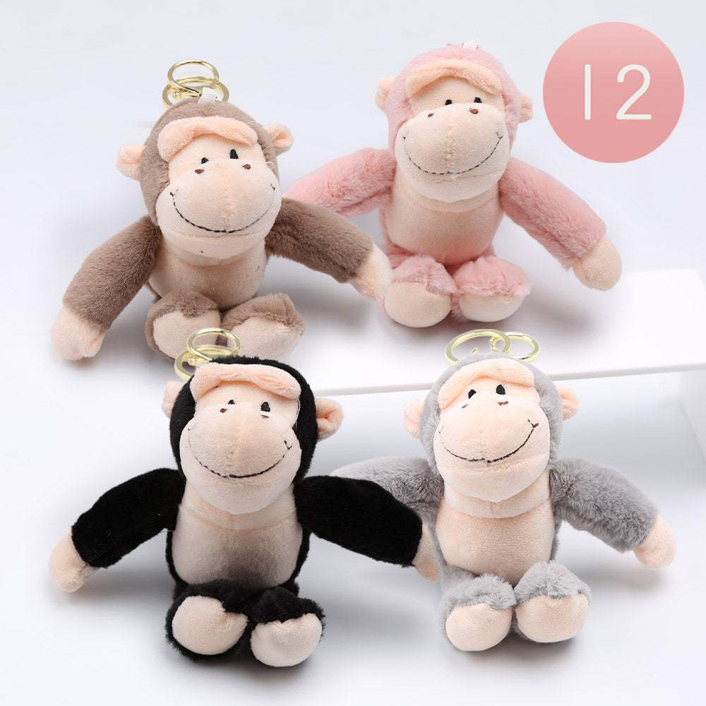 12PCS - Plush Monkey Keychains / Bag Charms - Madeline Love - Flyclothing LLC