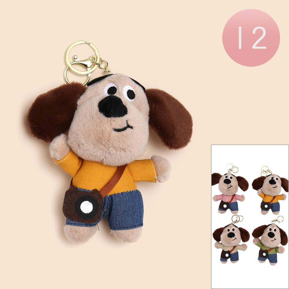 12PCS - Cute Plush Dog Keychains / Bag Charms - Madeline Love - Flyclothing LLC