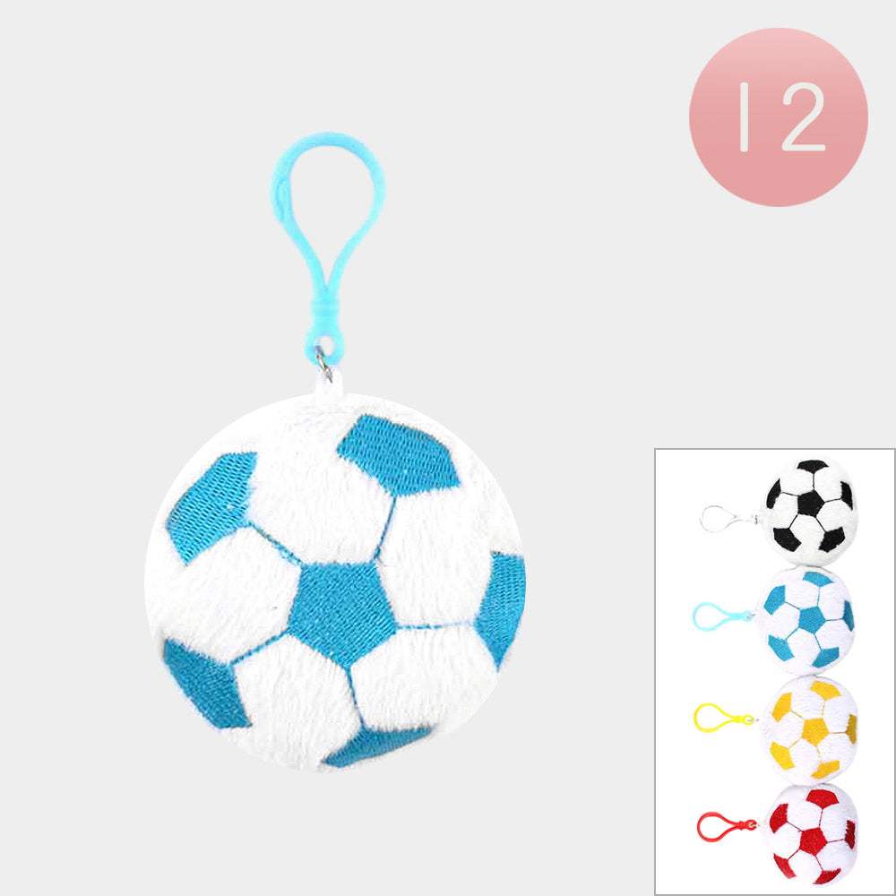 12PCS - Soft Plush Soccer Ball Keychains - Madeline Love - Flyclothing LLC