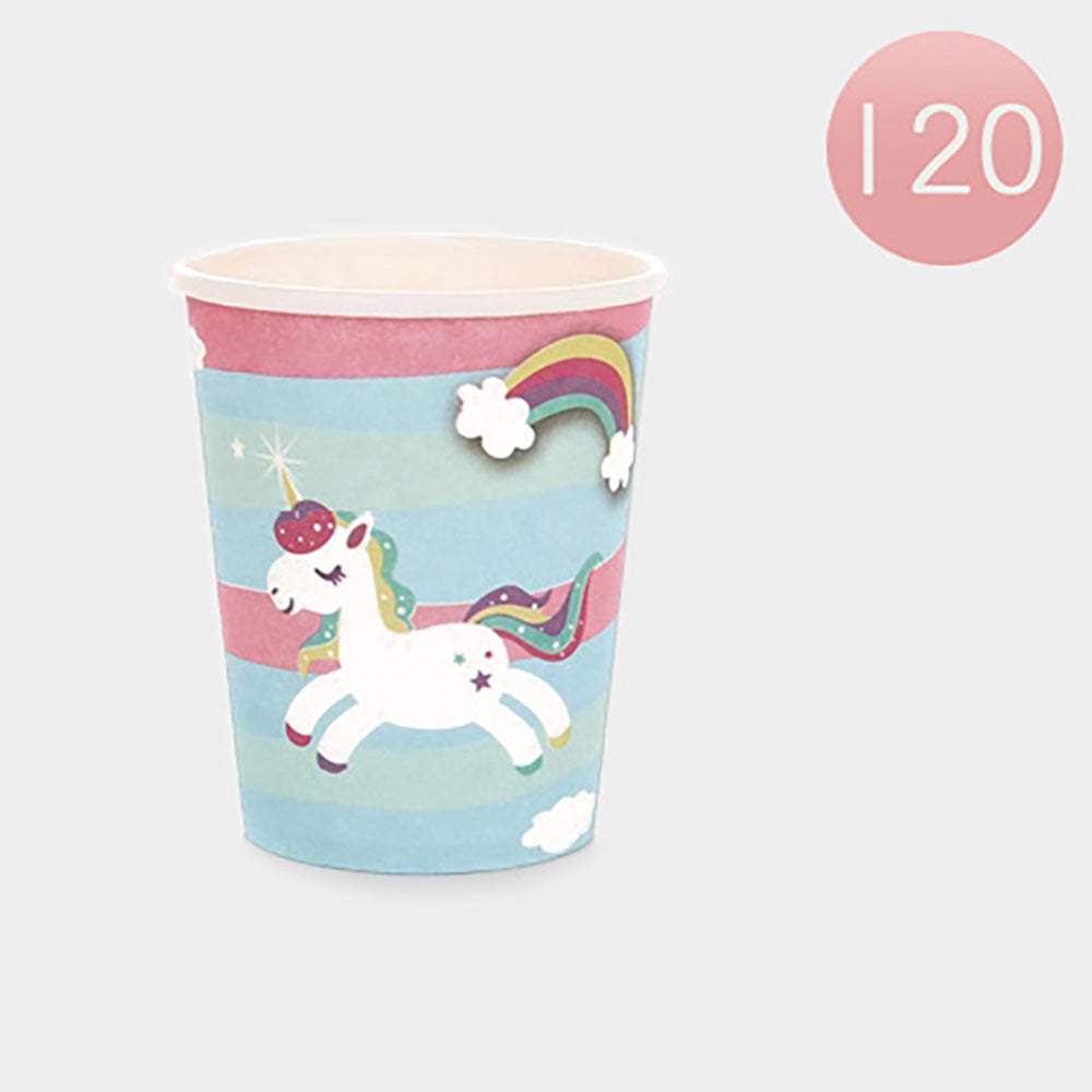 120PCS - Unicorn Printed Disposable Paper Cups - Madeline Love - Flyclothing LLC