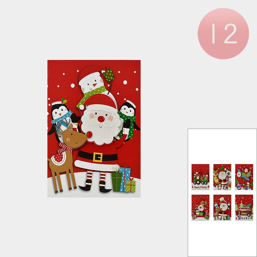 12PCS - Holiday Christmas Greeting Card Set - Madeline Love - Flyclothing LLC
