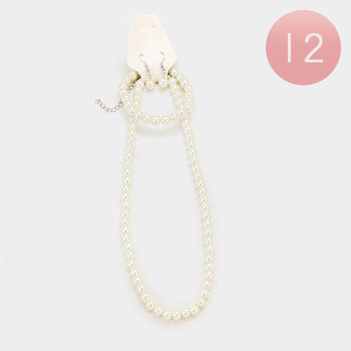 12PCS - Faux Pearl Necklace Set - Madeline Love - Flyclothing LLC