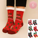 6Pairs - Non-Slip Christmas Plush Sherpa Slipper Socks - Madeline Love - Flyclothing LLC