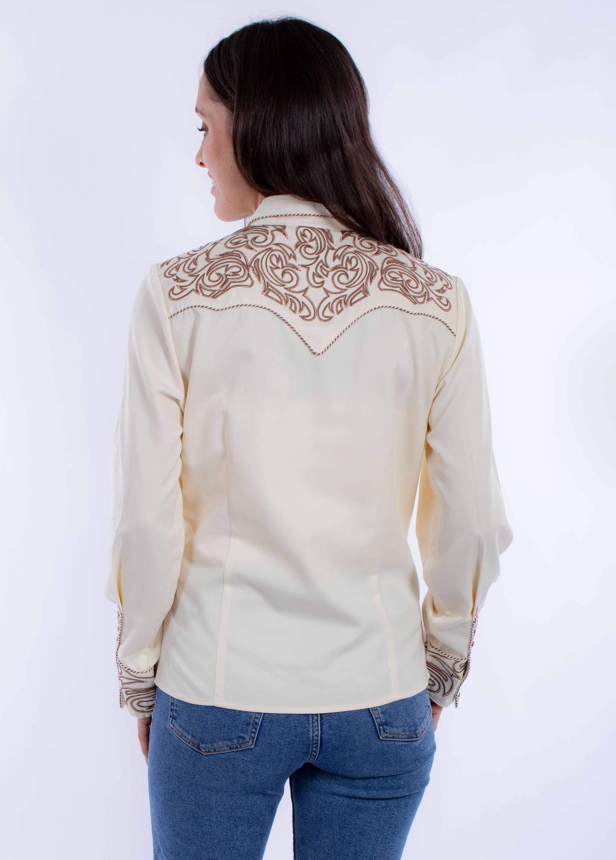 Scully Leather Western Scully Pick Stitch Yokes/Cuffs Blouse - Scully Leather - Flyclothing LLC