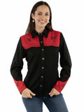 Western Scully 65% polyester 35% rayon Black Boots & lasso top - Scully Leather