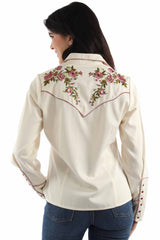Scully Cream Rose Emb. Shirt