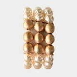 Pearl Multi Beaded Stretch Bracelet - Madeline Love - Flyclothing LLC