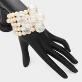 Lucite Ball Pearl Stretch Bracelet - Madeline Love - Flyclothing LLC