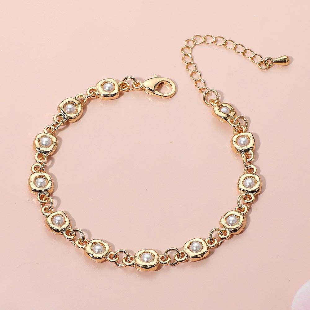 Pearl Cluster Link Chain Bracelets - Madeline Love - Flyclothing LLC