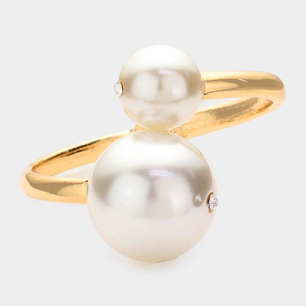 Hinged Pearl Rhinestone Bracelet - Madeline Love - Flyclothing LLC