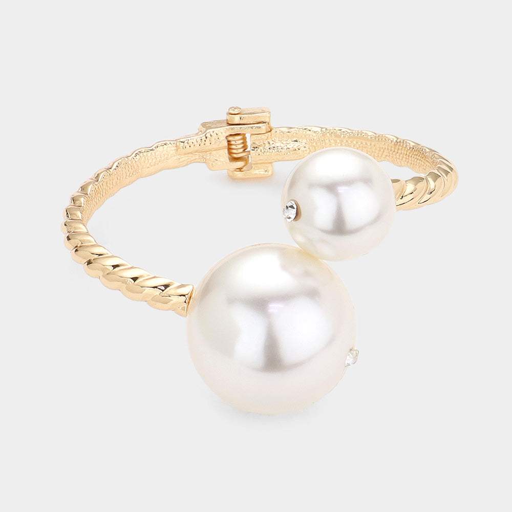 Pearl Tip Hinged Bracelet - Madeline Love - Flyclothing LLC