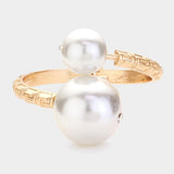 Pearl Ball Tip Hinged Bangle Bracelet - Madeline Love - Flyclothing LLC