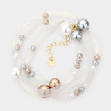 Pearl Accented Mesh Wrap Bracelet - Madeline Love - Flyclothing LLC
