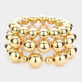 3PCS - Metal Ball Stretch Bracelets - Madeline Love - Flyclothing LLC