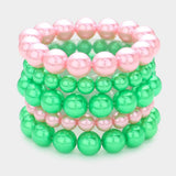 5PCS - Pearl Multi Layered Stretch Bracelets - Madeline Love - Flyclothing LLC