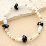Mushroom Accented Pearl Stretch Bracelet - Madeline Love - Flyclothing LLC