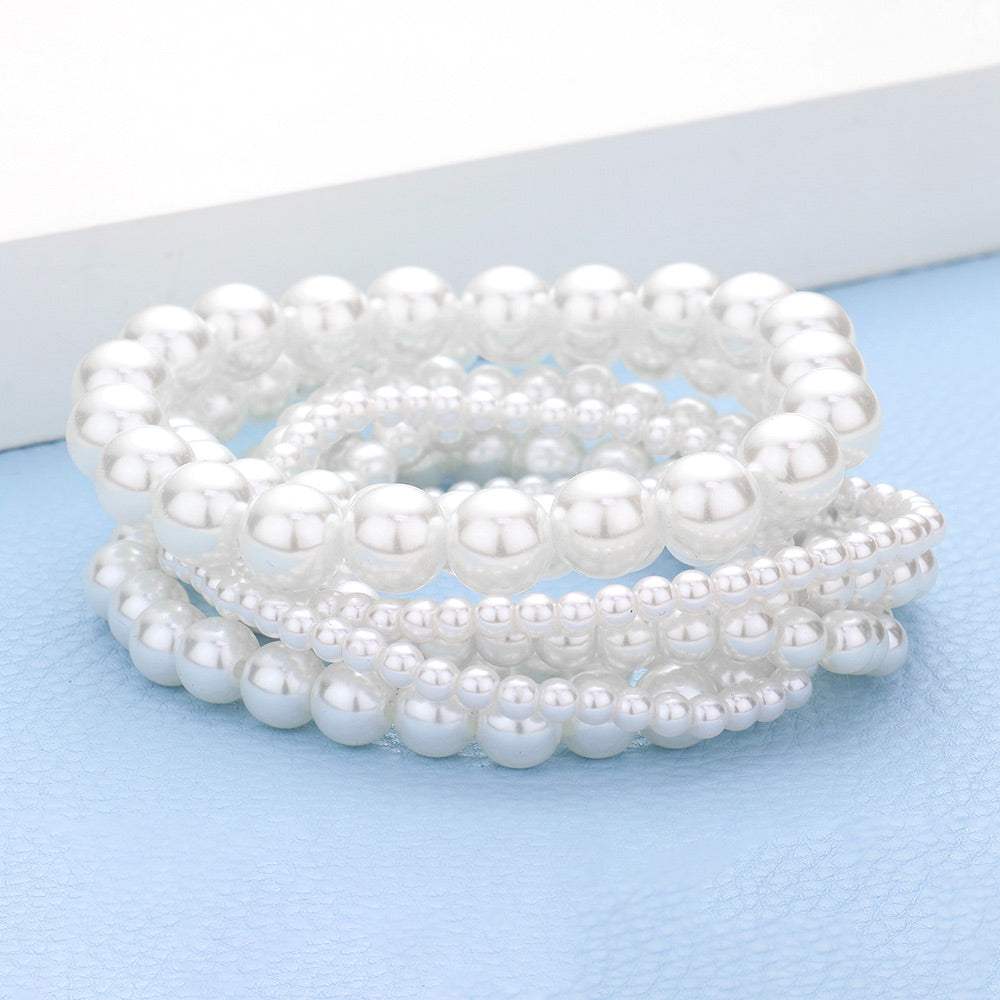 7PCS - Pearl Stretch Bracelets - Madeline Love - Flyclothing LLC