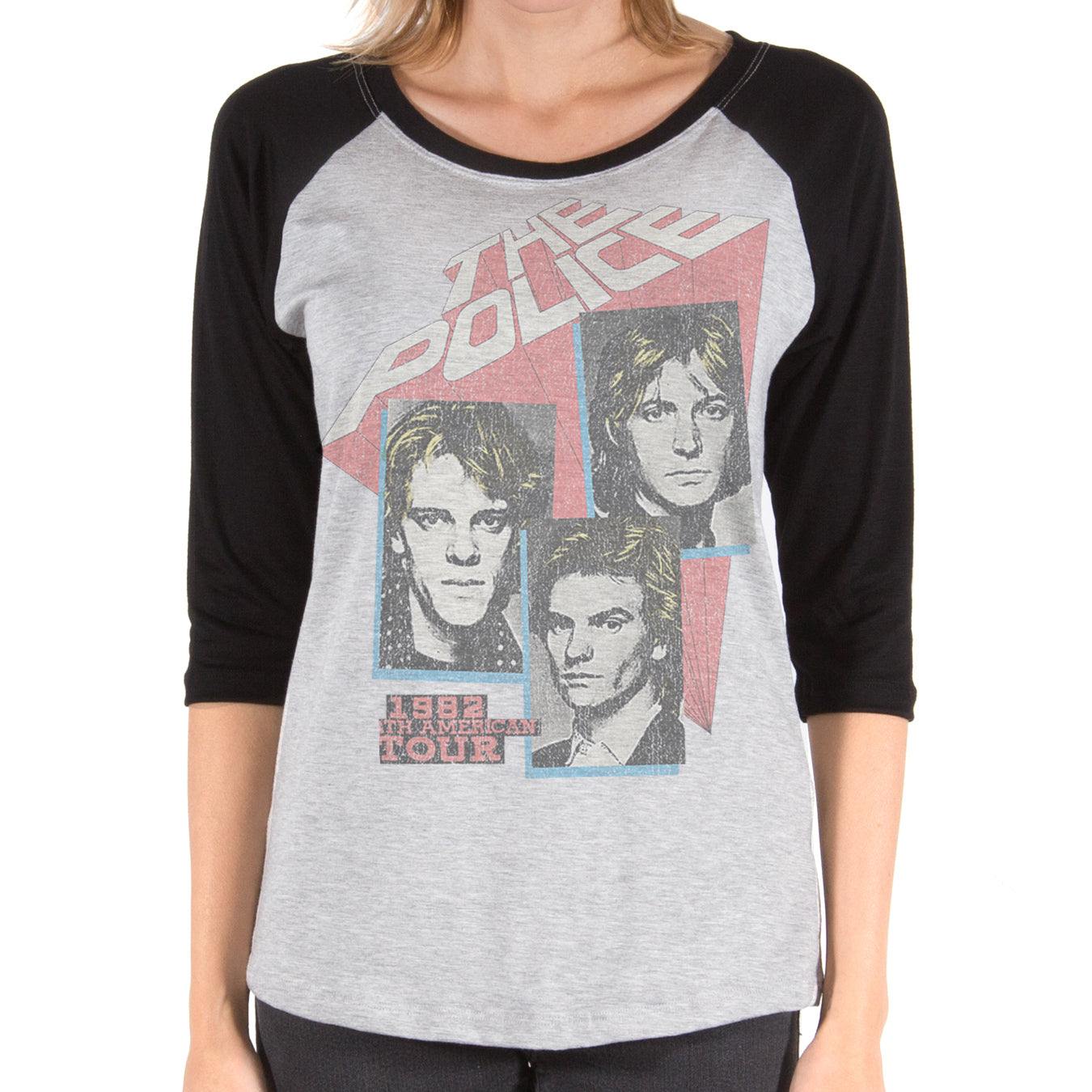 The Police 1982 North American Tour Soft Baseball Jersey T-Shirt - Police