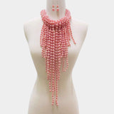 Multi Pearl Strand Statement Necklace - Madeline Love - Flyclothing LLC
