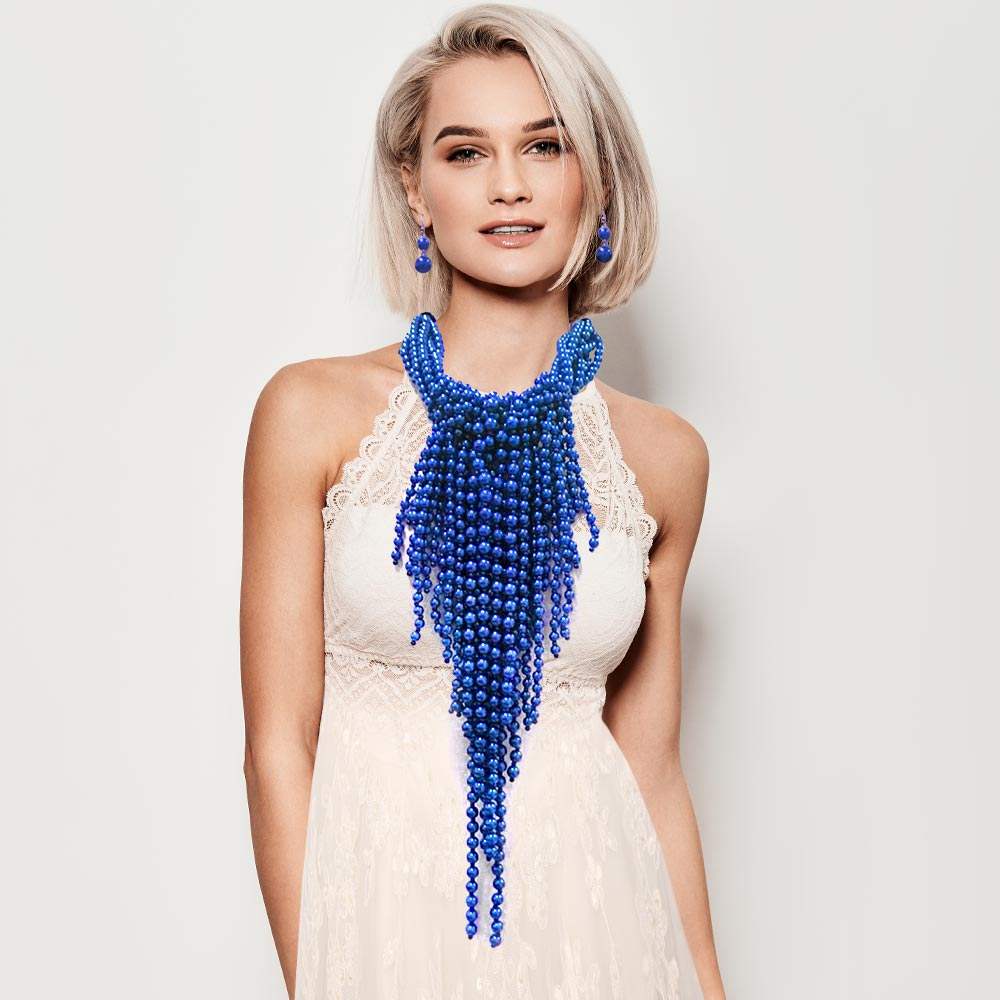 Multi Pearl Strand Statement Necklace - Madeline Love - Flyclothing LLC
