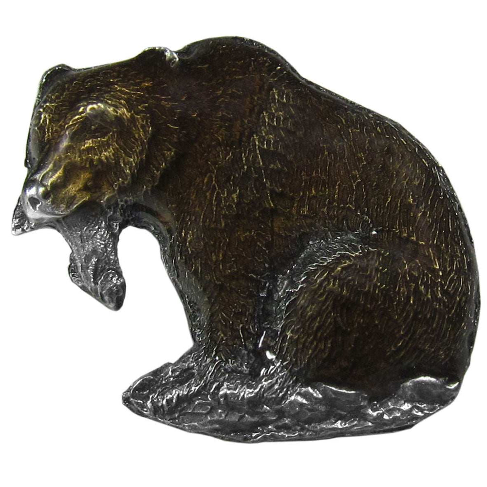 Grizzly Bear with Fish Lapel Pin - Siskiyou Originals - Flyclothing LLC