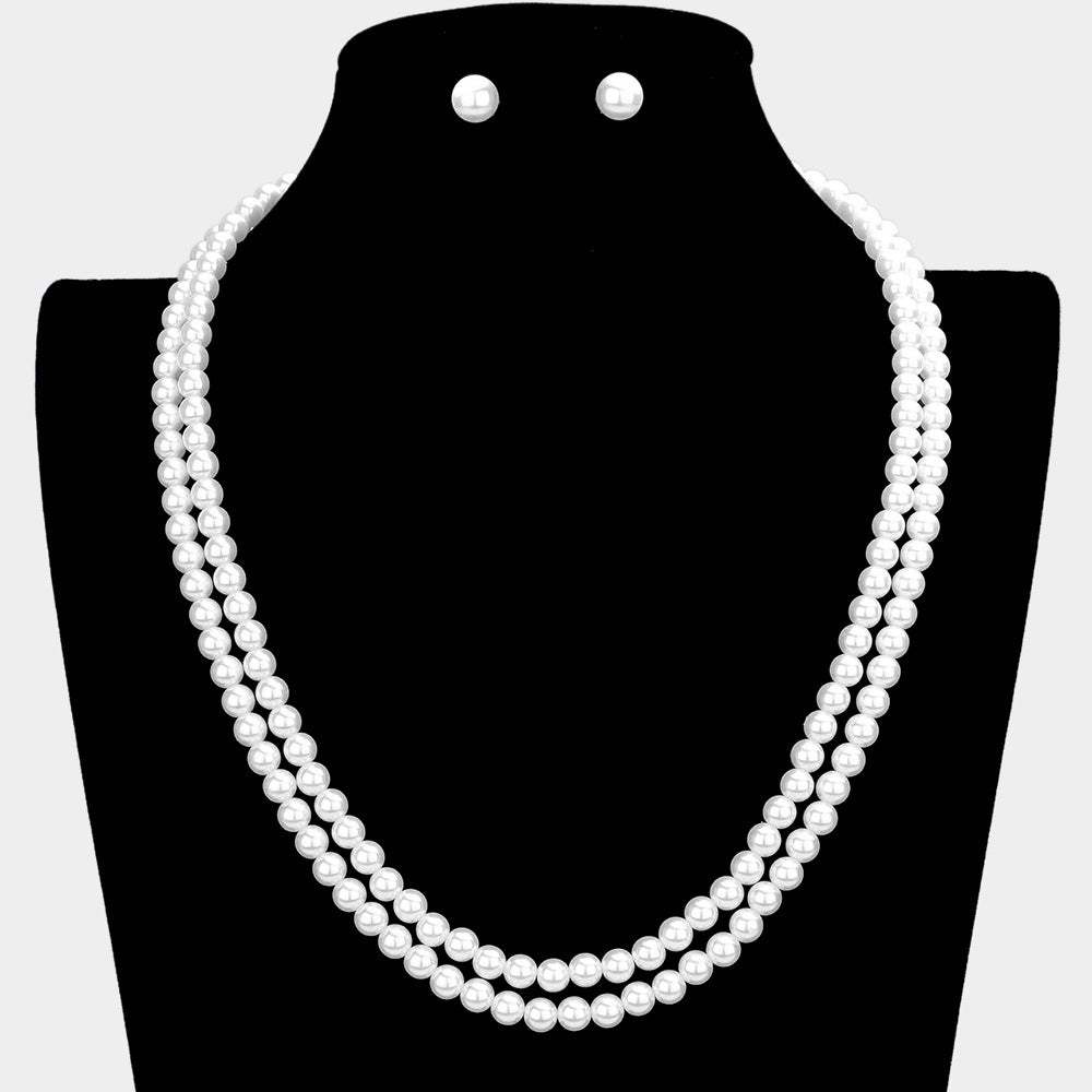Double Layered Pearl Necklace - Madeline Love - Flyclothing LLC