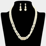 Layered Pearl Stone Accented Necklace - Madeline Love - Flyclothing LLC