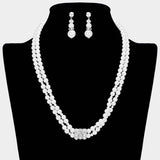 Layered Pearl Stone Accented Necklace - Madeline Love - Flyclothing LLC