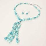 Pearl Cluster Tassel Statement Necklace - Madeline Love - Flyclothing LLC