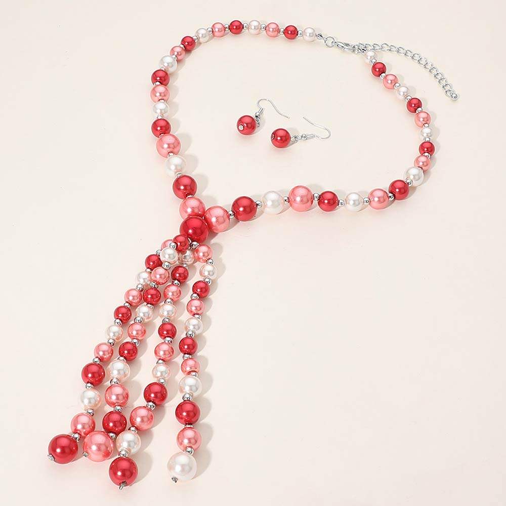 Pearl Cluster Tassel Statement Necklace - Madeline Love - Flyclothing LLC