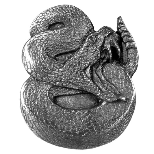 Rattlesnake Antiqued Lapel Pin - Siskiyou Originals - Flyclothing LLC