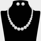 Pearl Necklace Earring Set - Madeline Love - Flyclothing LLC