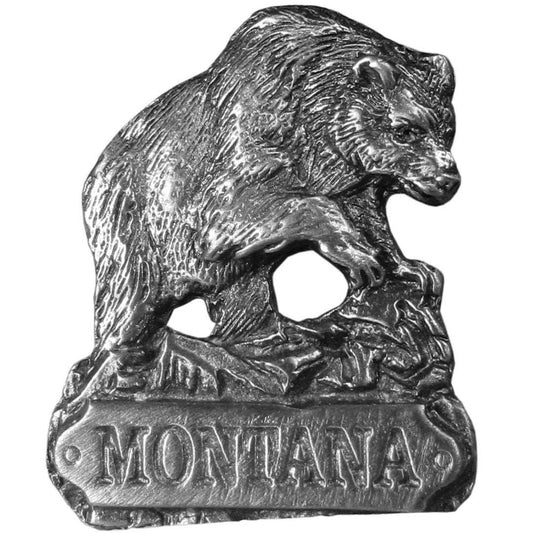 Montana Grizzly Bear Antiqued Lapel Pin - Siskiyou Originals - Flyclothing LLC