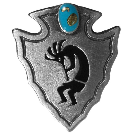 Kokopelli on Arrowhead Lapel Pin - Siskiyou Originals - Flyclothing LLC