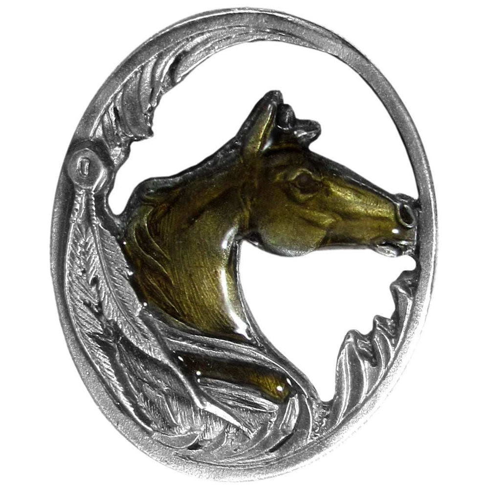 Horse Profile with Western Scroll Lapel Pin - Siskiyou Originals - Flyclothing LLC
